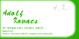 adolf kovacs business card