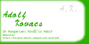 adolf kovacs business card